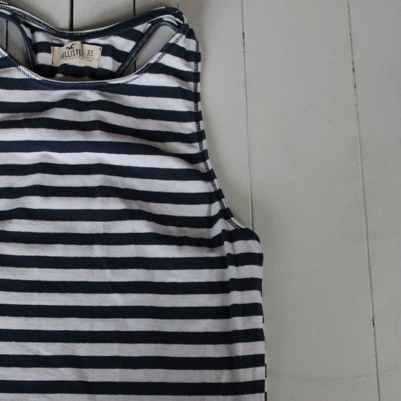 Blue and White Stripe Body-con Racer Back Tank Dress - Picture 6 of 6